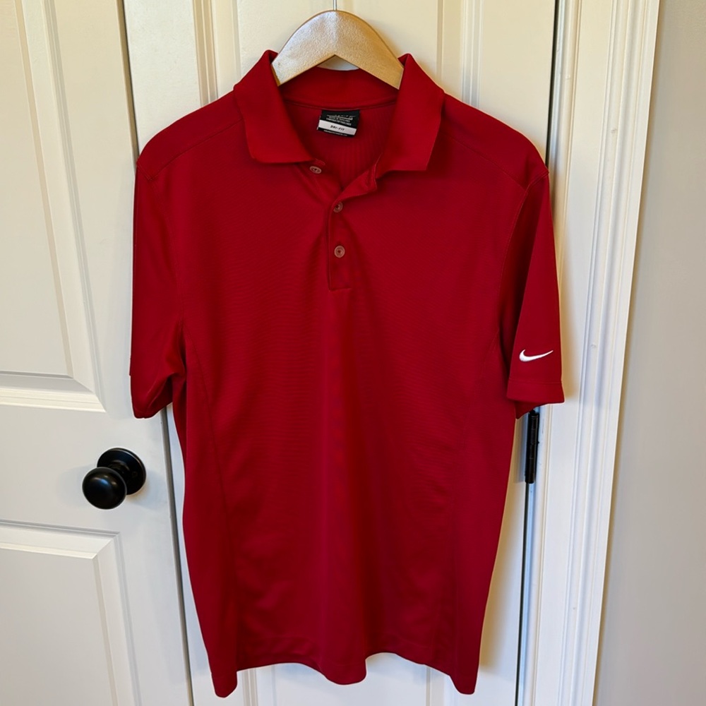 Nike Golf Dri-fit men’s small red polo polyester